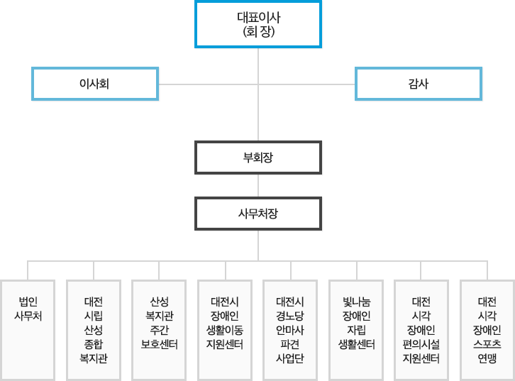 법인 조직현황 조직도